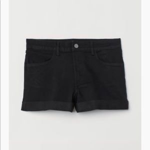 Black Denim Shorts from H&M. Size 0. Lightly Worn.